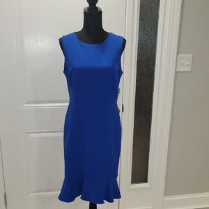 Kasper Royal Blue Ruffle Hem Midi Dress